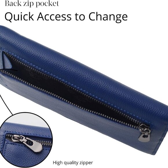 Leather RFID Wallet Slim Bifold Clutch for Women with Card & ID Slots - Picture 4 of 6